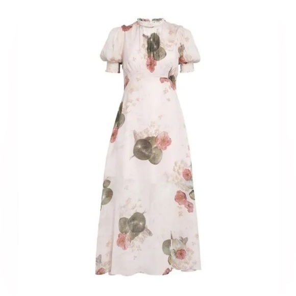All Saints Dresses & Skirts - All Saints Laverna Asago Pink and Green Floral Maxi Dress